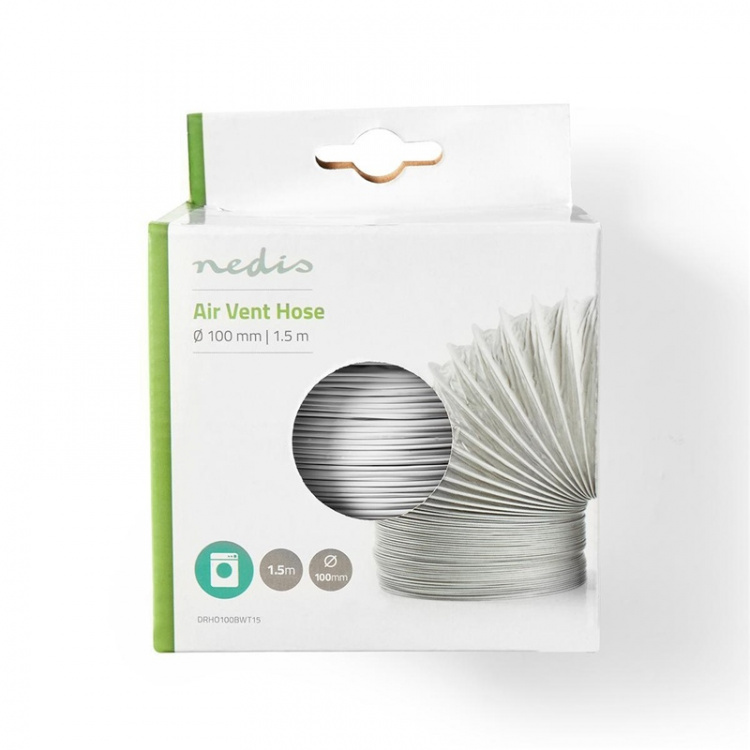 Nedis Ilmanpoistoputki PVC | 100 mm | 1.50 m | Sopii laitteeseen: Air Ventilation / Tumble Dryers | Valkoinen Nedis Ilmanpoistoputki PVC | 100 mm | 1.50 m | Sopii laitteeseen: Air Ventilation / Tumble Dryers | Valkoinen