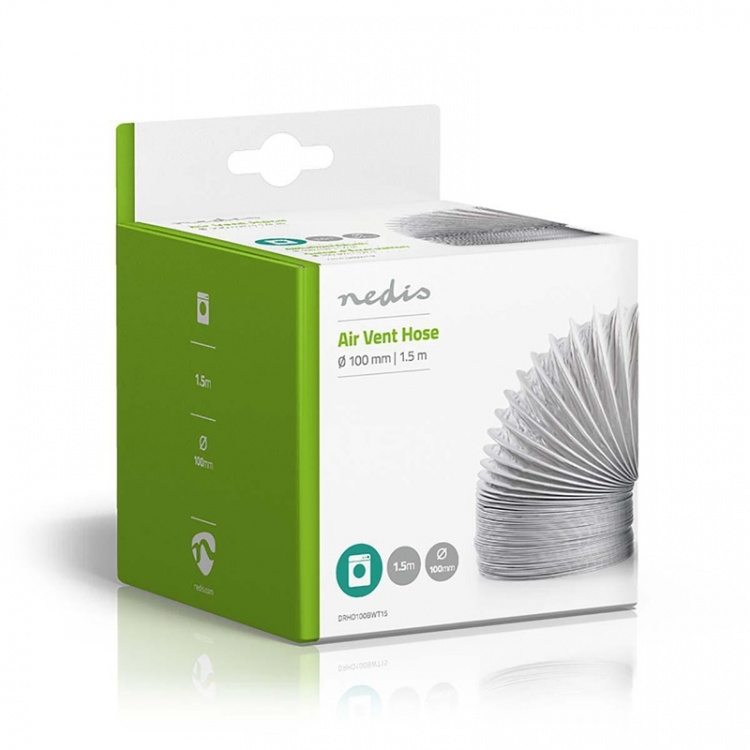 Nedis Ilmanpoistoputki PVC | 100 mm | 1.50 m | Sopii laitteeseen: Air Ventilation / Tumble Dryers | Valkoinen Nedis Ilmanpoistoputki PVC | 100 mm | 1.50 m | Sopii laitteeseen: Air Ventilation / Tumble Dryers | Valkoinen