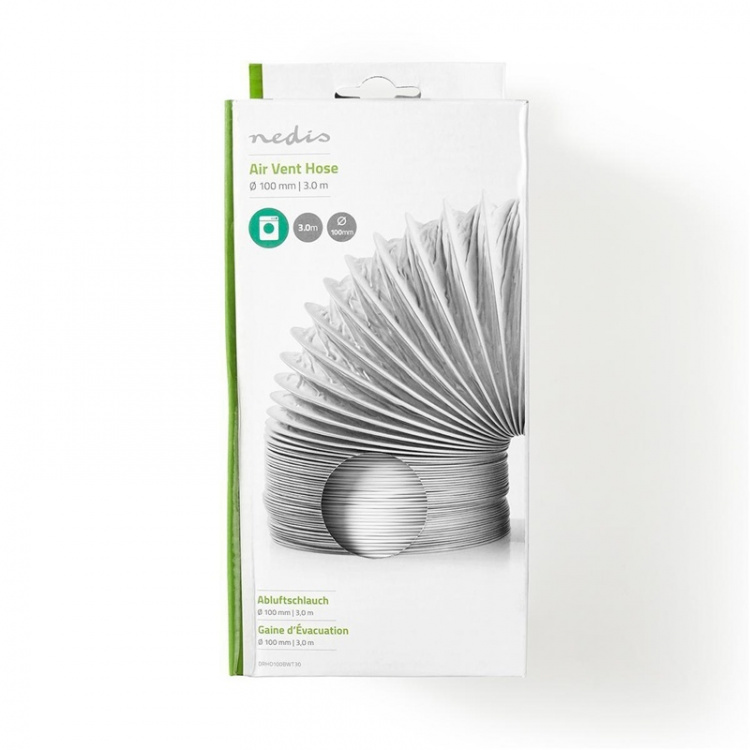 Nedis Ilmanpoistoputki PVC | 100 mm | 3.00 m | Sopii laitteeseen: Air Ventilation / Tumble Dryers | Valkoinen Nedis Ilmanpoistoputki PVC | 100 mm | 3.00 m | Sopii laitteeseen: Air Ventilation / Tumble Dryers | Valkoinen