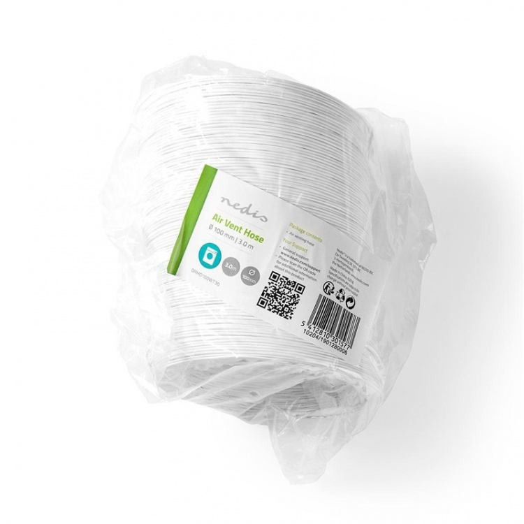 Nedis Ilmanpoistoputki PVC | 100 mm | 3.00 m | Sopii laitteeseen: Air Ventilation / Tumble Dryers | Valkoinen