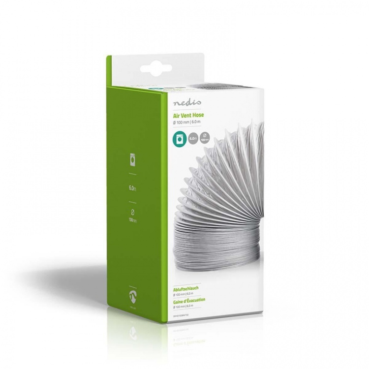 Nedis Ilmanpoistoputki PVC | 100 mm | 6.00 m | Sopii laitteeseen: Air Ventilation / Tumble Dryers | Valkoinen
