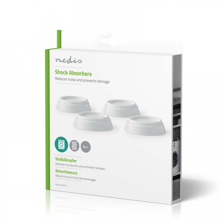 Nedis Tärinänvaimennustassut | Sopii laitteeseen: Yleismallinen | 4 kpl | Valkoinen | Muovi