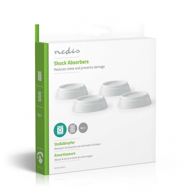 Nedis Tärinänvaimennustassut | Sopii laitteeseen: Yleismallinen | 4 kpl | Valkoinen | Muovi