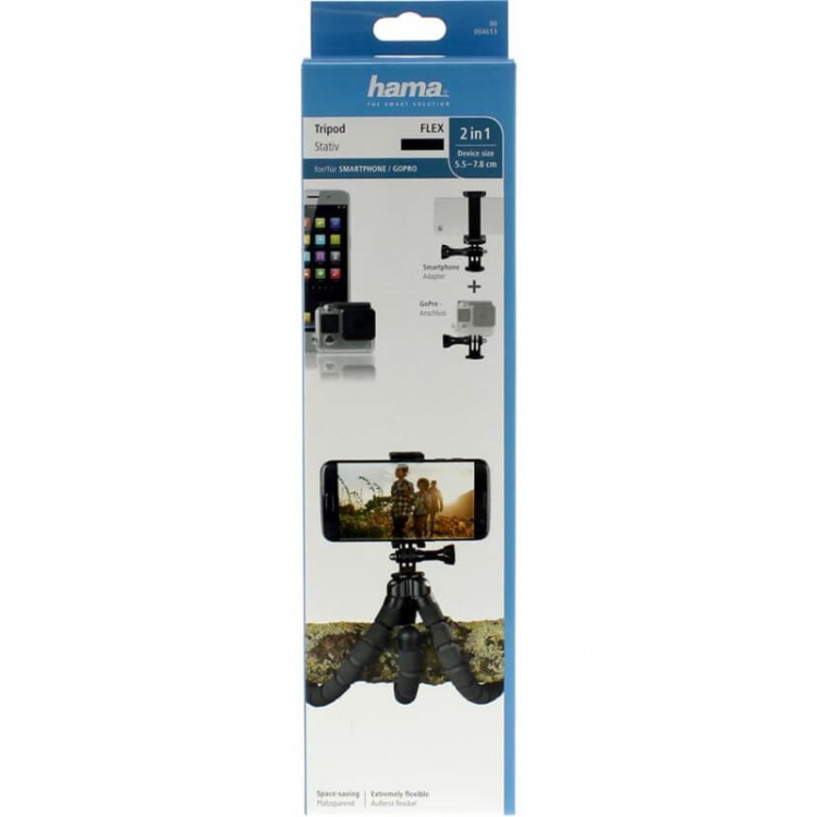 Hama Pöytäjalusta Flex Smartphone & GoPro 26cm Musta