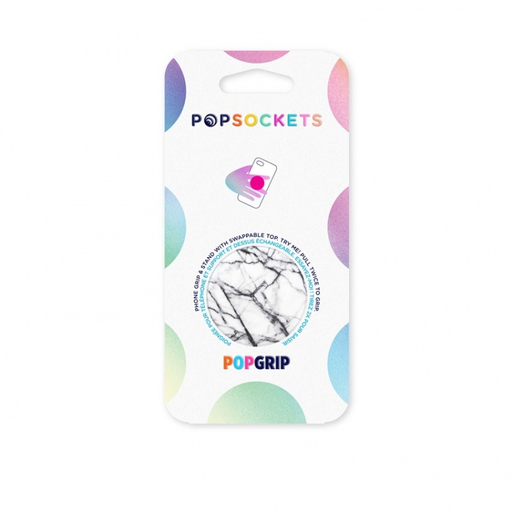 POPSOCKETS Dove White Marble Irrotettava Grip Telinetoiminnolla