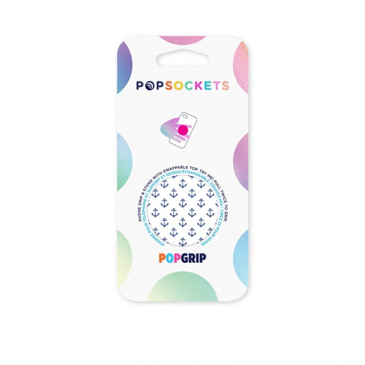 PopSockets Anchors Away White Irrotettava Grip Telinetoiminnolla