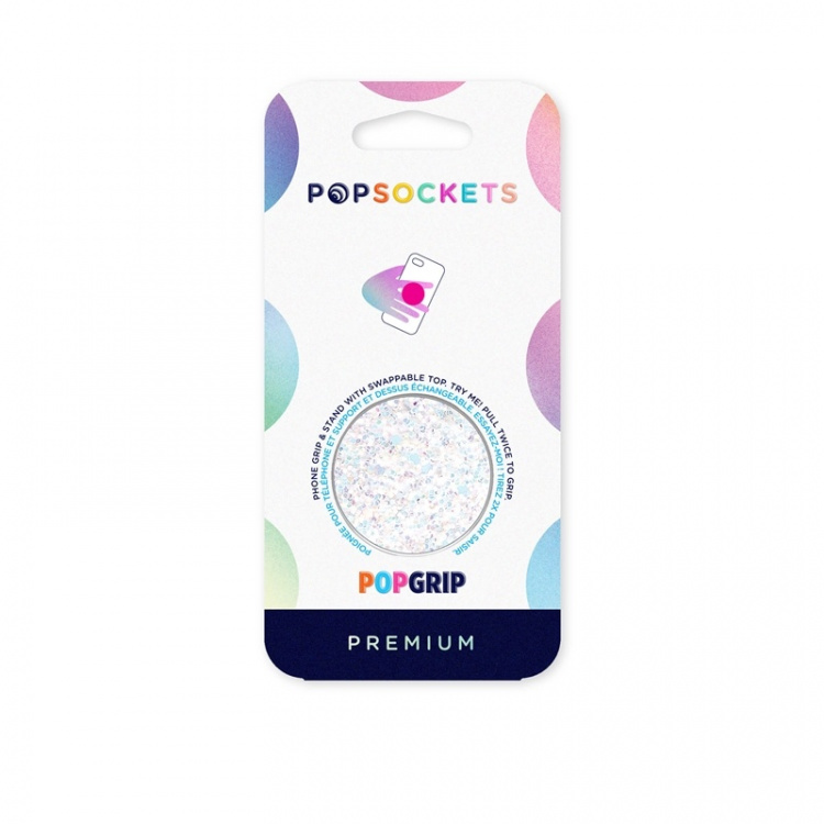 PopSockets Sparkle Snow White Irrotettava Grip Telinetoiminto Premium
