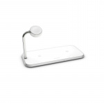 ZENS Triple Alu. QI Laturi Langaton 220V 2x10W Valk +Apple Watch Laturi (Apple QC 7,5W)