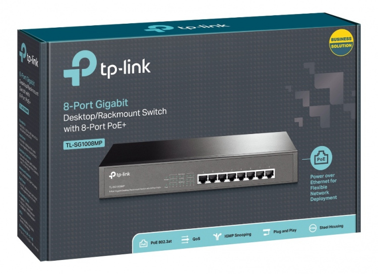 TL-LINK 8-Port Gigabit PoE+ Switch, 8 Gigabit RJ45 Ports, 802.3at/af