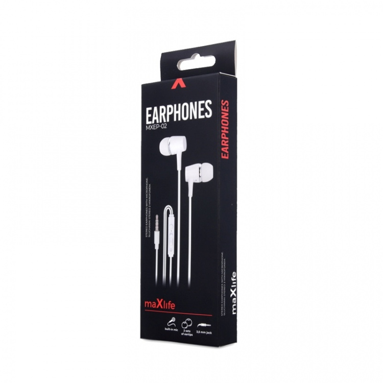 Maxlife MXEP-02 - In-Ear kuulokkeet mikrofonilla, valkoinen