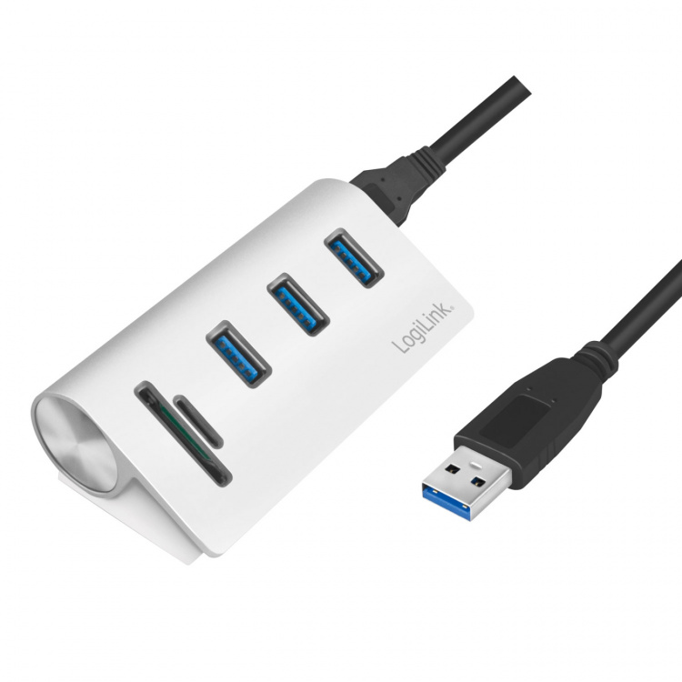 LogiLink USB3.0 3-port hub + minneskort LogiLink USB3.0 3-port hub + minneskort