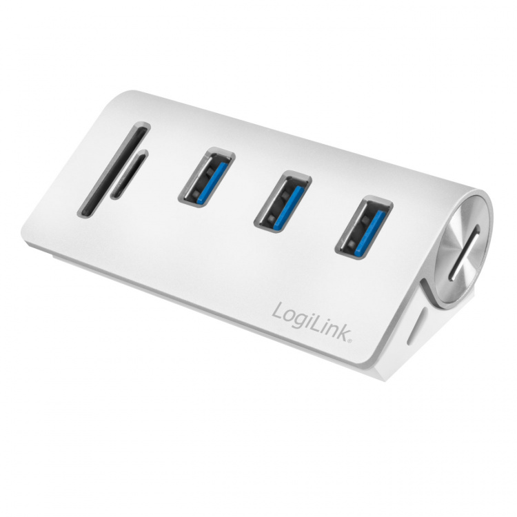 LogiLink USB3.0 3-port hub + minneskort LogiLink USB3.0 3-port hub + minneskort