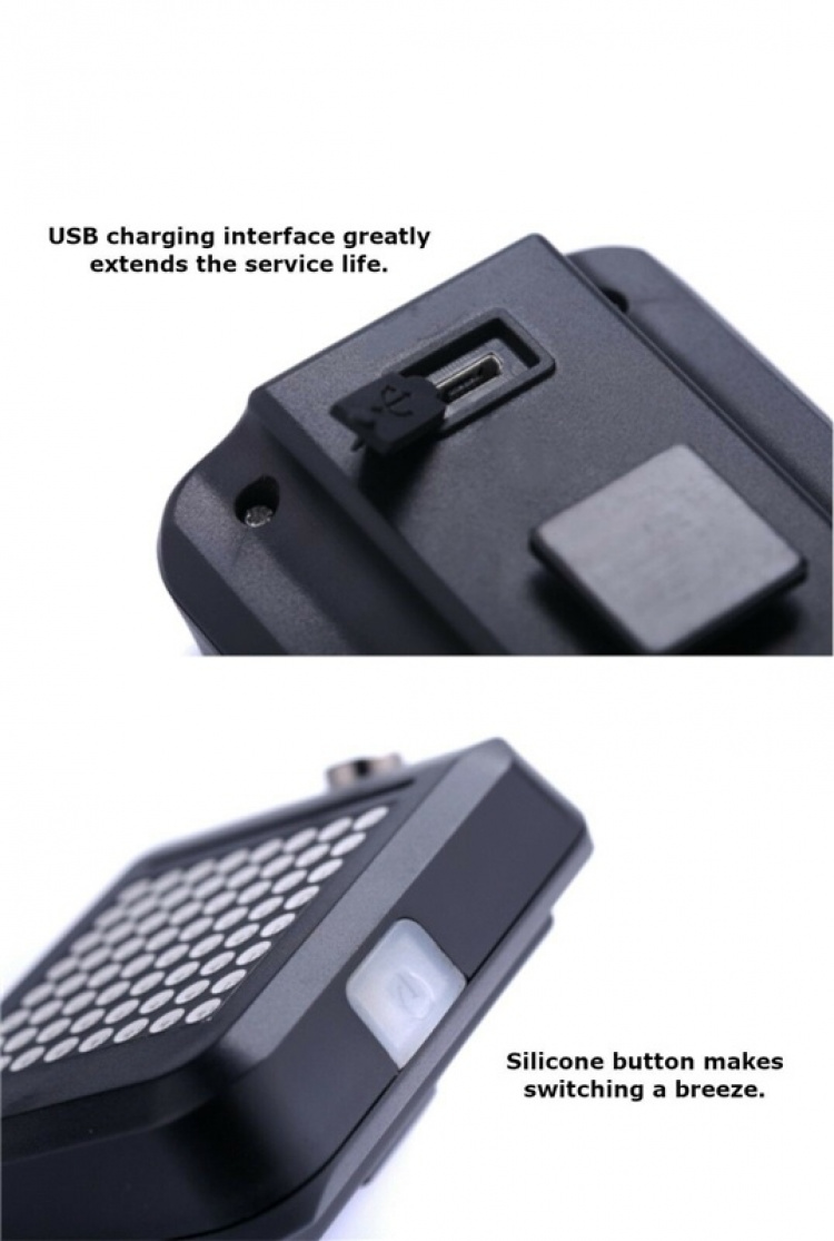 Älykäs automaattinen pyörän takavalo laseranturilla ja 64kpl LEDillä Älykäs automaattinen pyörän takavalo laseranturilla ja 64kpl LEDillä