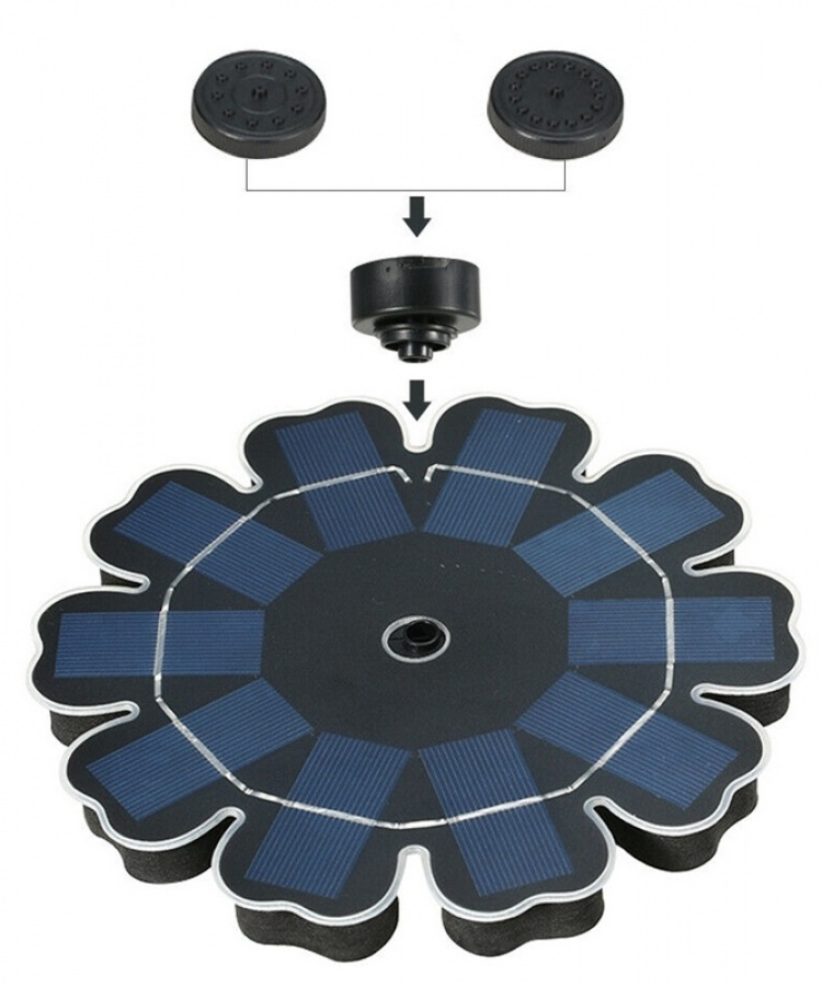 Kelluva suihkulähde aurinkokennoilla