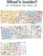 Emoji-tarrat, 19 arkkia ja yli 900 tarraa Emoji-tarrat, 19 arkkia ja yli 900 tarraa