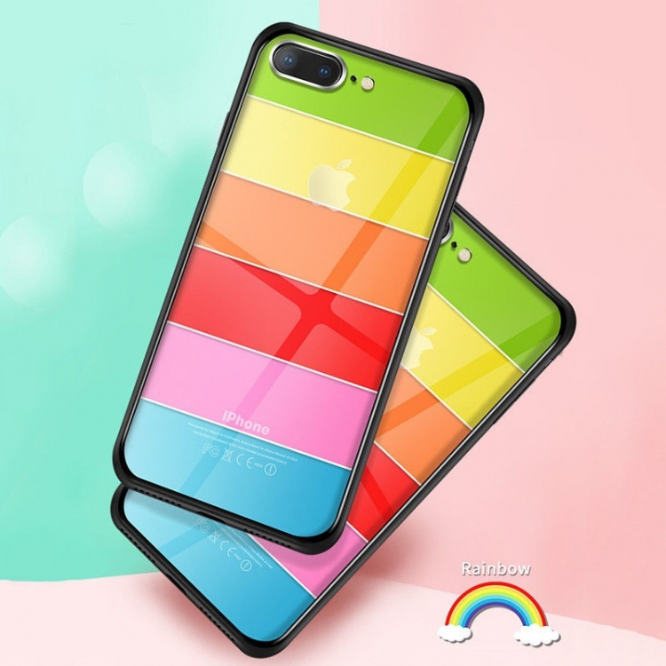 Sateenkaarenvärinen kuori iPhone XR:lle Sateenkaarenvärinen kuori iPhone XR:lle