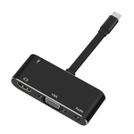 USB-C Multiport -sovitin, VGA, HDMI, USB 3.0, 3,5 mm