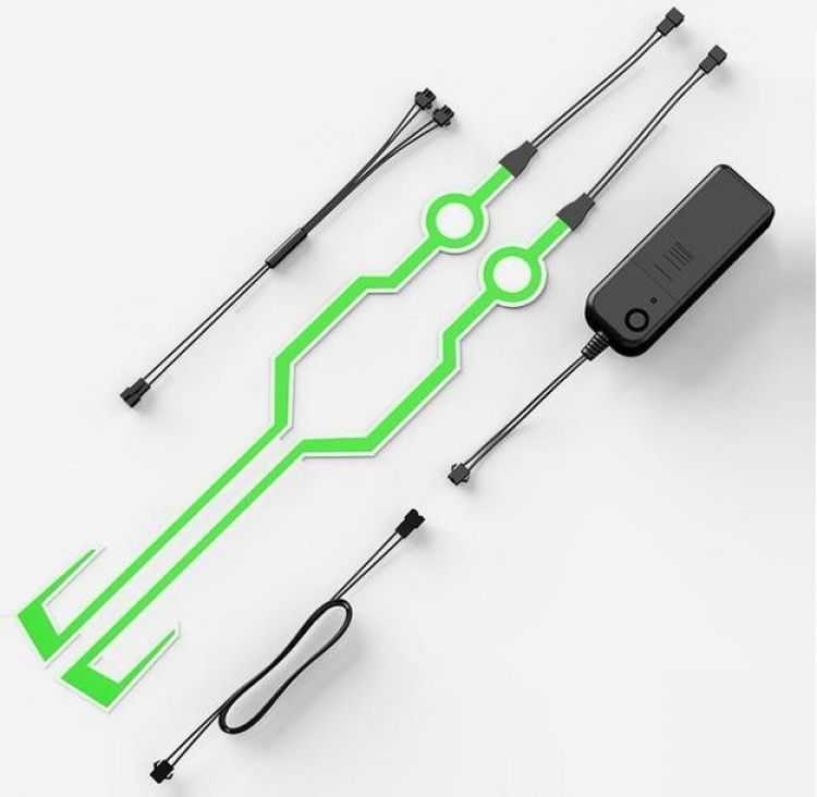 Valonauhat moottoripyöräkypärään, vihreä Valonauhat moottoripyöräkypärään, vihreä