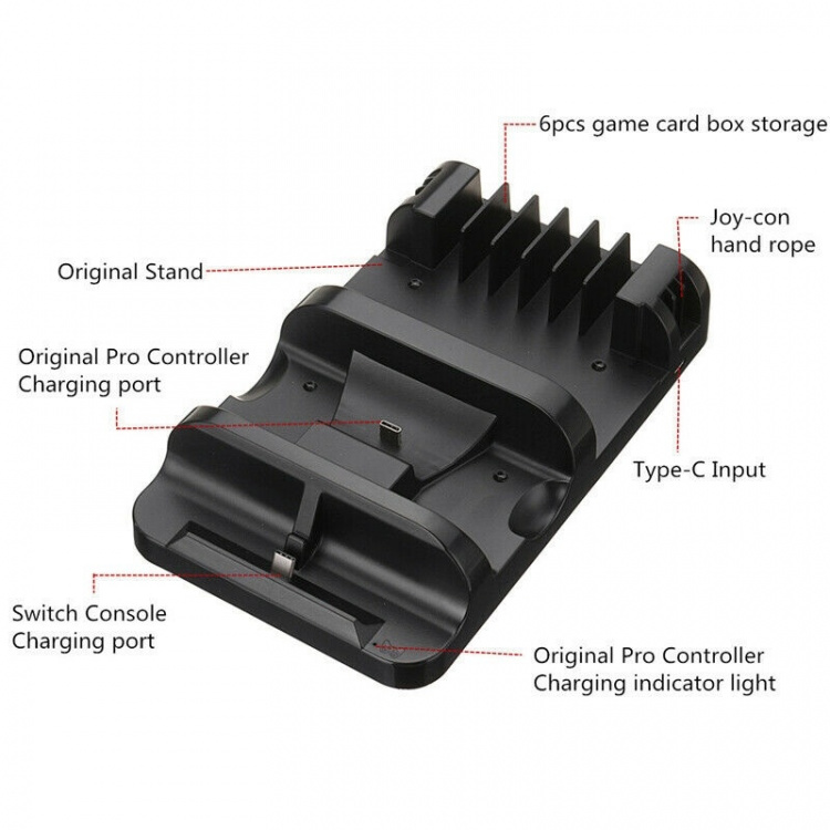 Monikäyttöinen latausteline Switchille