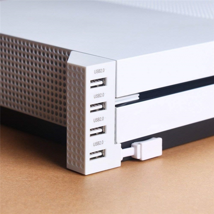 USB-keskitin, 4 porttia Xbox One S:lle, valkoinen USB-keskitin, 4 porttia Xbox One S:lle, valkoinen