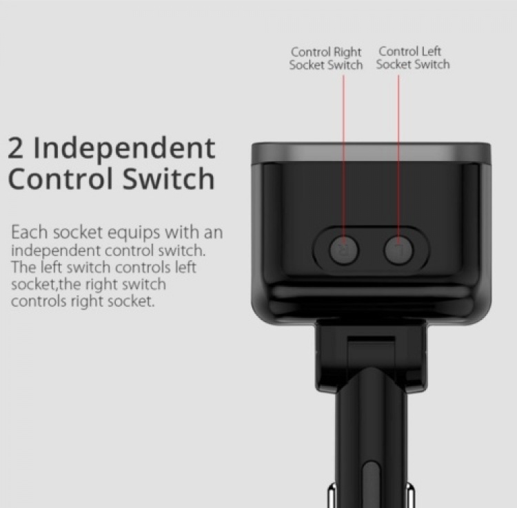 12V-jakaja, 2 12V pistorasiaa, 3 USB-pistoketta