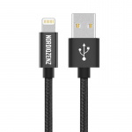 NORDIQZENZ Lightning tekstiilikaapeli, 1m, musta