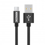NORDIQZENZ USB-C tekstiilikaapeli, 1m, musta