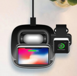 3-in-1 Qi-latausteline Airpodsille, älypuhelimelle ja älykellolle 3-in-1 Qi-latausteline Airpodsille, älypuhelimelle ja älykellolle