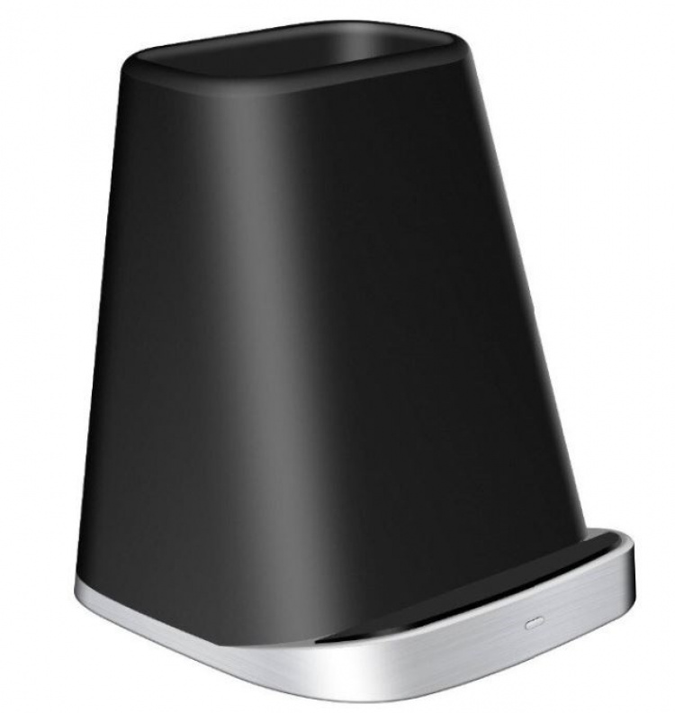 Tilaa säästävä kynäteline, jossa on langaton Qi-latausjärjestelmä