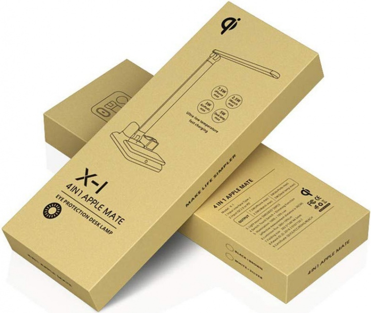 Pöytävalaisin langattomalla Qi-latauksella, 4-in-1, valkoinen Pöytävalaisin langattomalla Qi-latauksella, 4-in-1, valkoinen