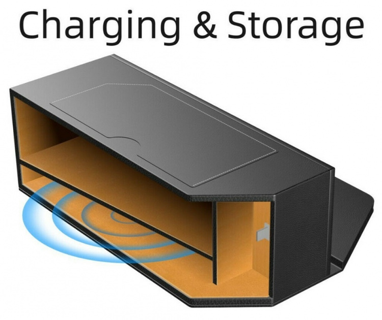 Auton säilytyslaatikko langattomalla latauksella Auton säilytyslaatikko langattomalla latauksella