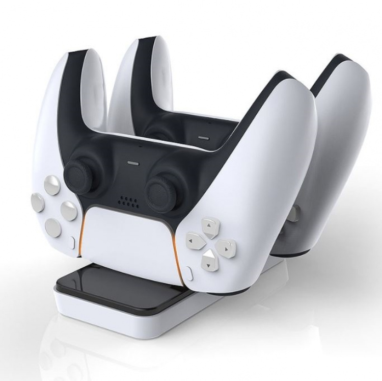 Dobe-tuplalatausasema kahdelle PS5 DualSense -ohjaimelle Dobe-tuplalatausasema kahdelle PS5 DualSense -ohjaimelle