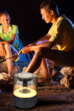 Kaiutin TRANSPARENT SMOKE kangaspaneelilla ja monivärisellä LEDillä varustettuna