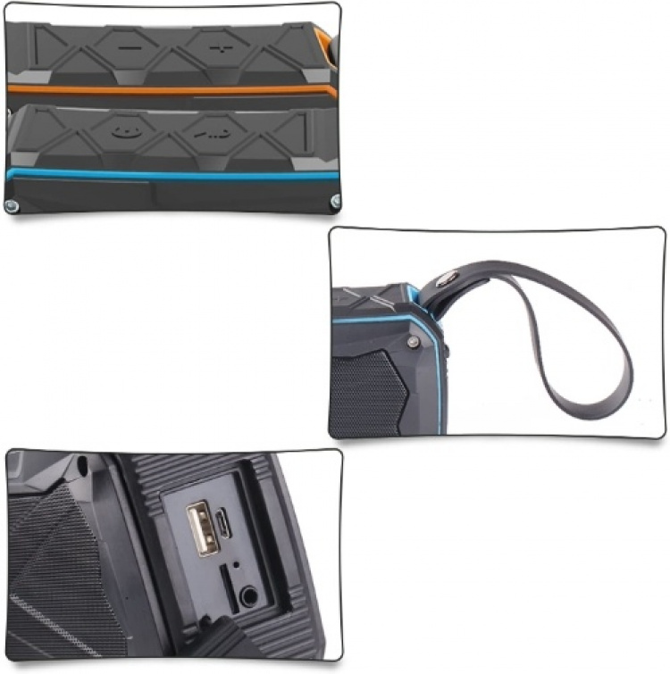 Vedenkestävä kaiutin + silikoninen kantohihna Vedenkestävä kaiutin + silikoninen kantohihna