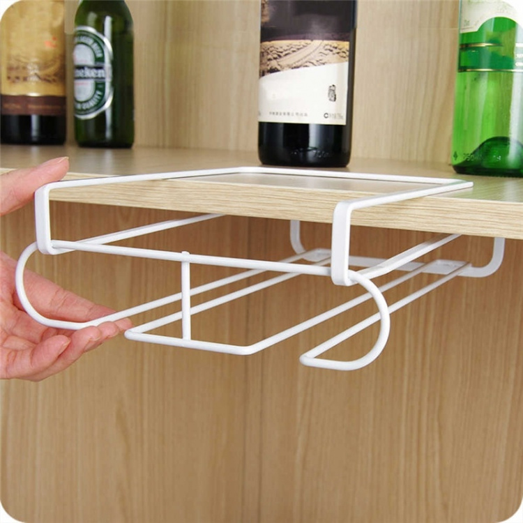 Metallinen viinilasiteline 6 lasille, valkoinen