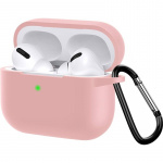 Silikoninen suojakotelo koukulla Airpods Prolle, Pink