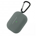Silikonikuori koukulla Airpods Prolle, harmaa