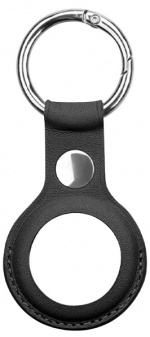 PU-nahkakotelo avaimenperällä Airtagille, Musta PU-nahkakotelo avaimenperällä Airtagille, Musta