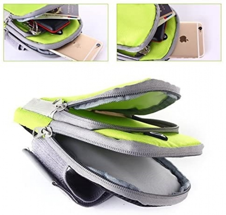 Tilava käsilaukku kuulokeliitännällä, vihreä