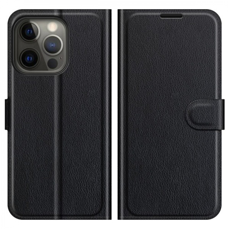 PU-leather case for iPhone 13 Pro, Black