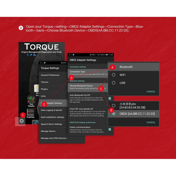 Virhekoodinlukija ELM327 Bluetooth OBDII Windows / Androidiin