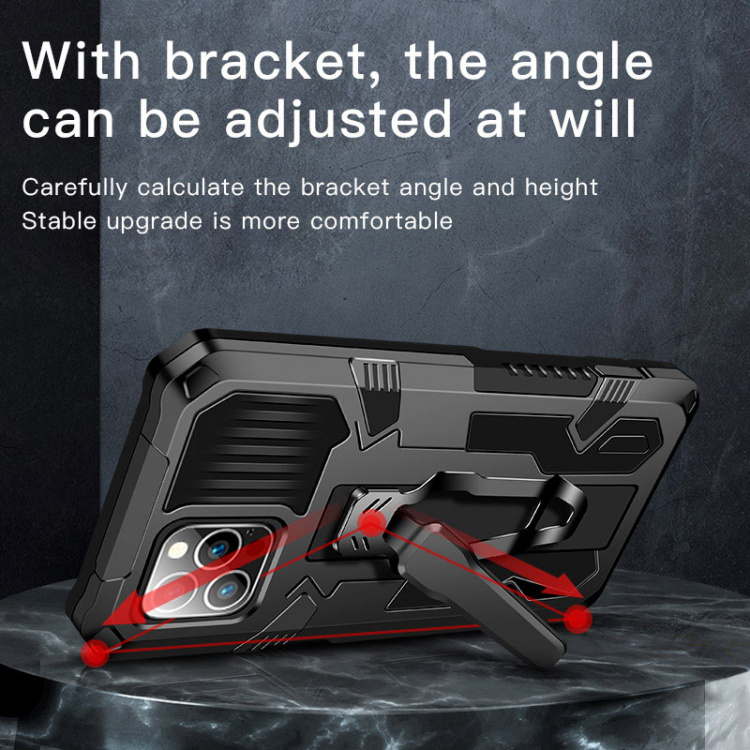 Kestävä kotelo jalustalla iPhone 13:lle, musta Kestävä kotelo jalustalla iPhone 13:lle, musta