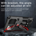 Kestävä kotelo jalustalla iPhone 13 Minille, musta