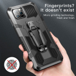 Kestävä kotelo jalustalla iPhone 13 Pro Maxille, musta