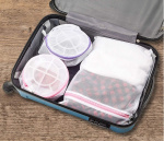 Yhdistetty pyykkikori/pyykkipussi alusvaatteille, vaaleanpunainen