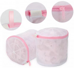 Yhdistetty pyykkikori/pyykkipussi alusvaatteille, vaaleanpunainen