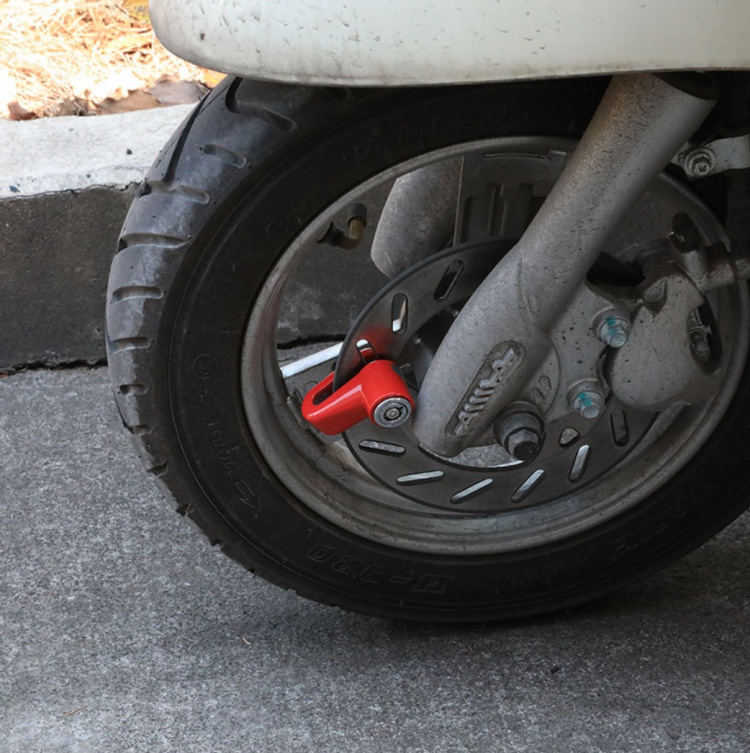 Levyjarrulukko polkupyörälle & MC:lle, punainen Levyjarrulukko polkupyörälle & MC:lle, punainen