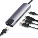 USB-C Hub 5 porttia, harmaa