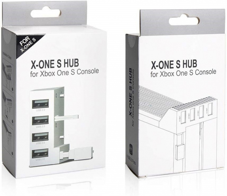 USB-Hub, 4 portar till Xbox One S, vit
