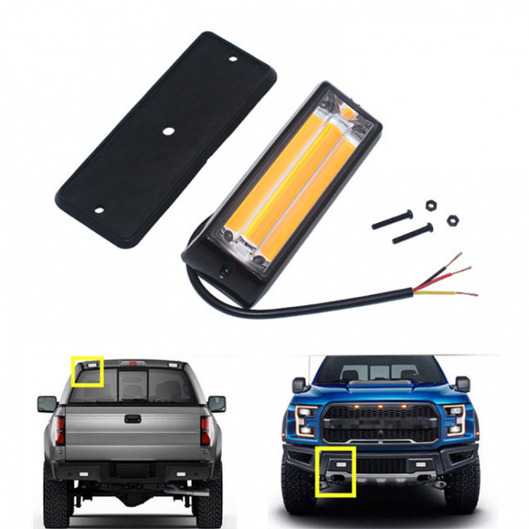 Varoitusvalo CoB LED autolle 12-24V, valkoinen valo